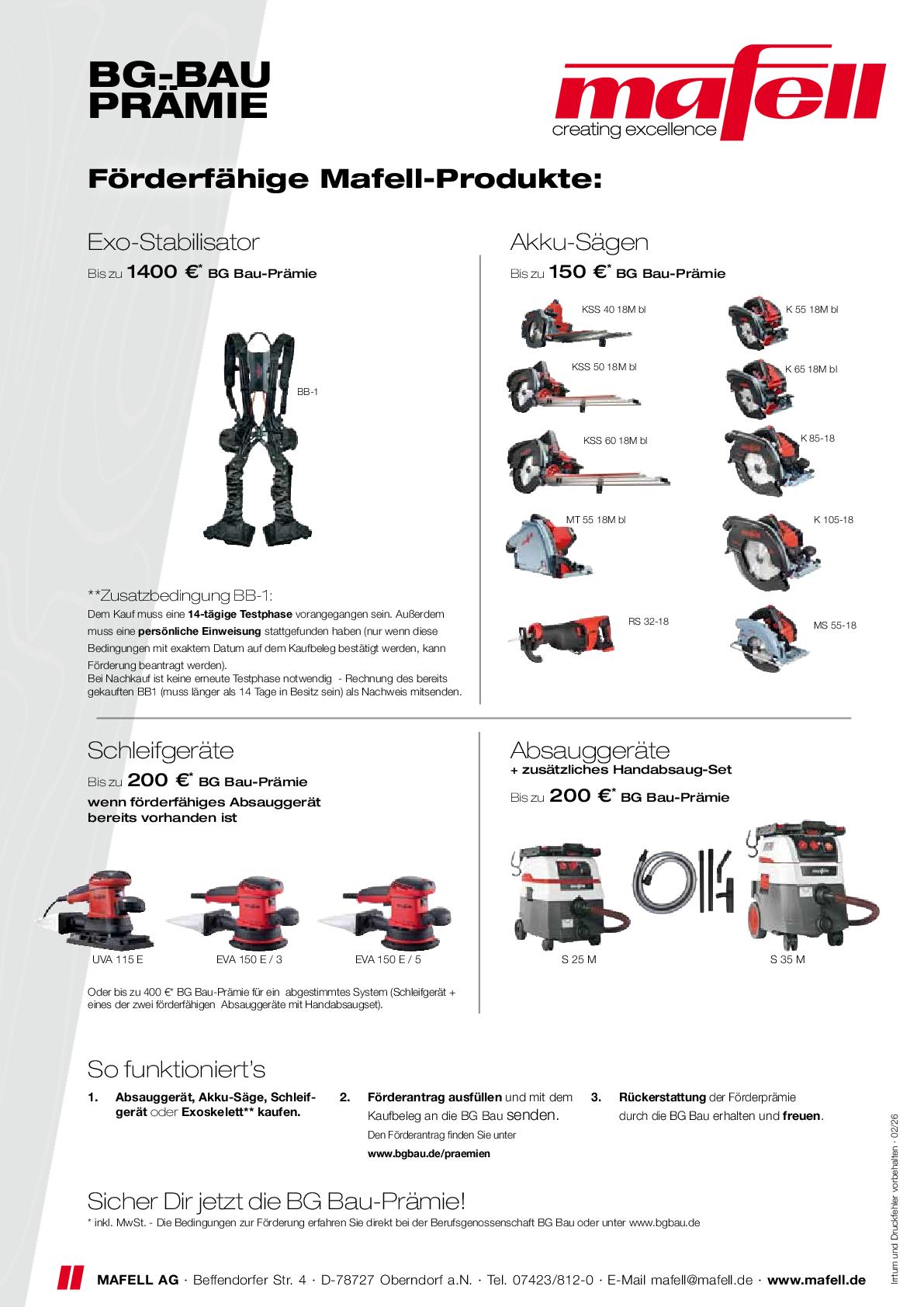 Mafell Bg Bau Praemie